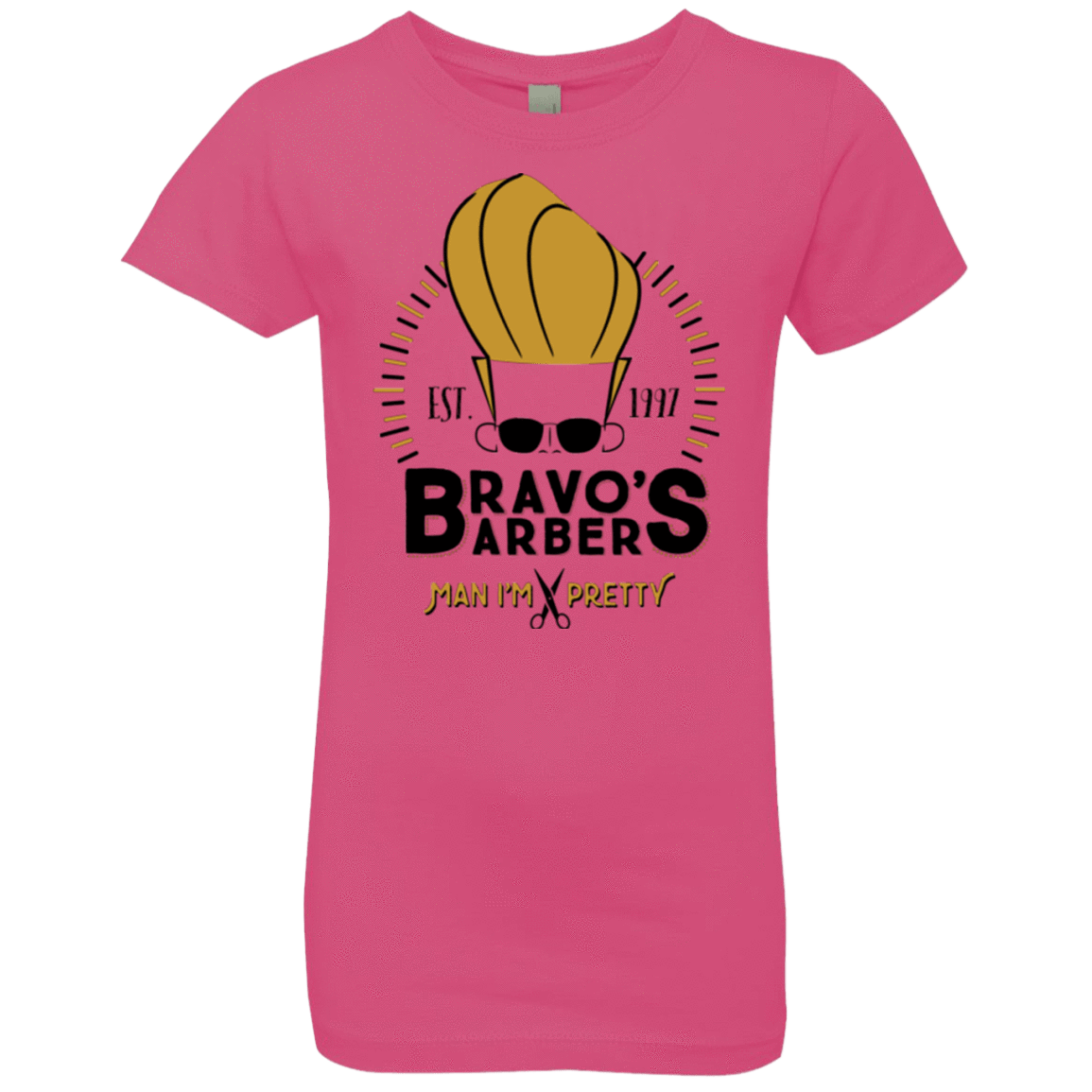 T-Shirts Hot Pink / YXS Bravos Barbers Girls Premium T-Shirt