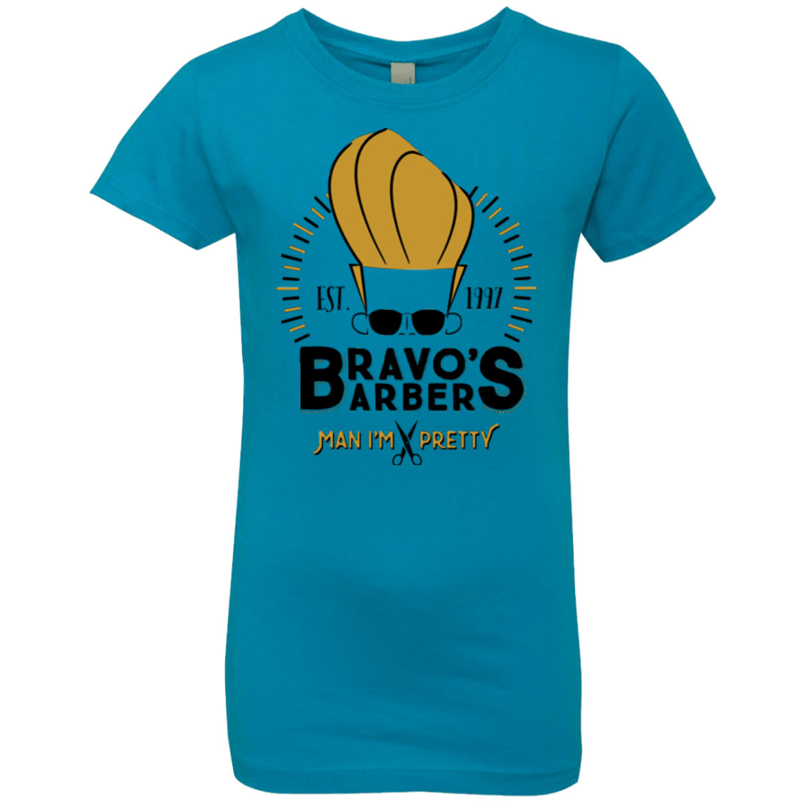 T-Shirts Turquoise / YXS Bravos Barbers Girls Premium T-Shirt