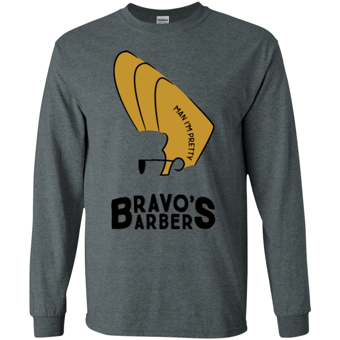 T-Shirts Dark Heather / S Bravos Barbers Men's Long Sleeve T-Shirt