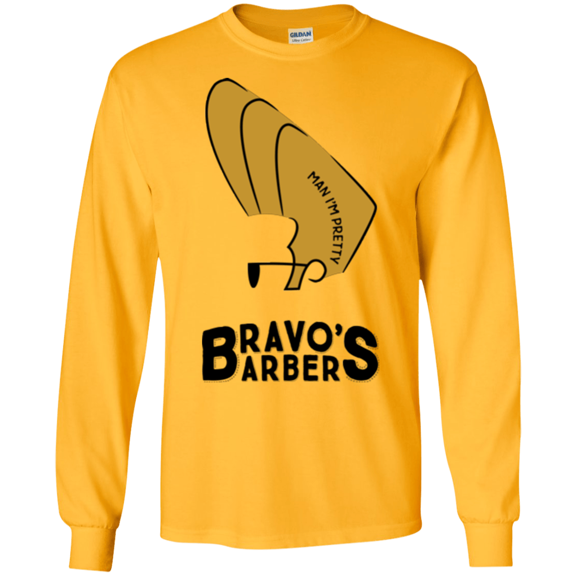 T-Shirts Gold / S Bravos Barbers Men's Long Sleeve T-Shirt