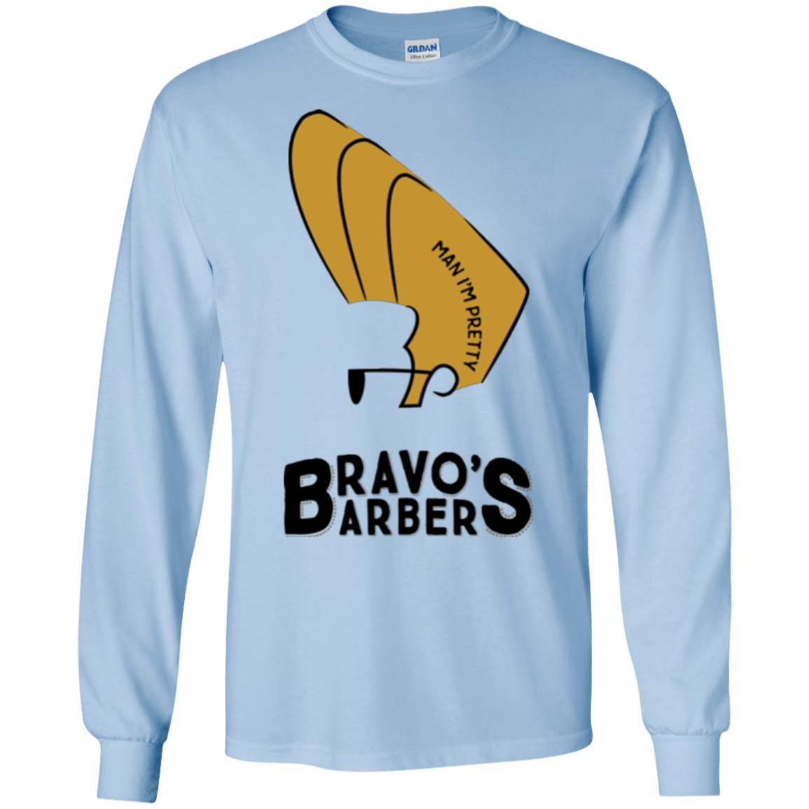 T-Shirts Light Blue / S Bravos Barbers Men's Long Sleeve T-Shirt