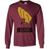 T-Shirts Maroon / S Bravos Barbers Men's Long Sleeve T-Shirt