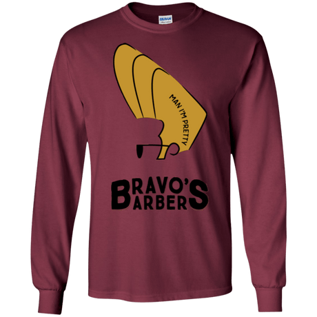 T-Shirts Maroon / S Bravos Barbers Men's Long Sleeve T-Shirt