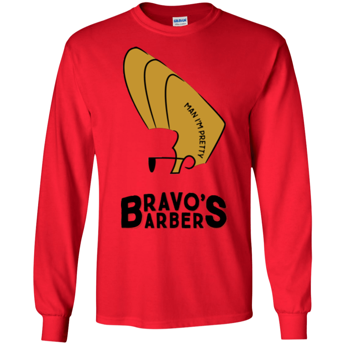 T-Shirts Red / S Bravos Barbers Men's Long Sleeve T-Shirt