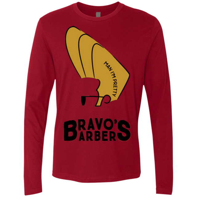 T-Shirts Cardinal / S Bravos Barbers Men's Premium Long Sleeve