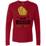 T-Shirts Cardinal / Small Bravos Barbers Men's Premium Long Sleeve
