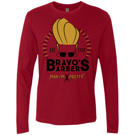 T-Shirts Cardinal / Small Bravos Barbers Men's Premium Long Sleeve