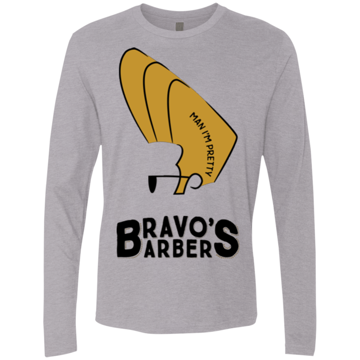 T-Shirts Heather Grey / S Bravos Barbers Men's Premium Long Sleeve