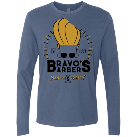 T-Shirts Indigo / Small Bravos Barbers Men's Premium Long Sleeve