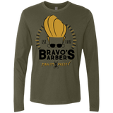 T-Shirts Military Green / Small Bravos Barbers Men's Premium Long Sleeve