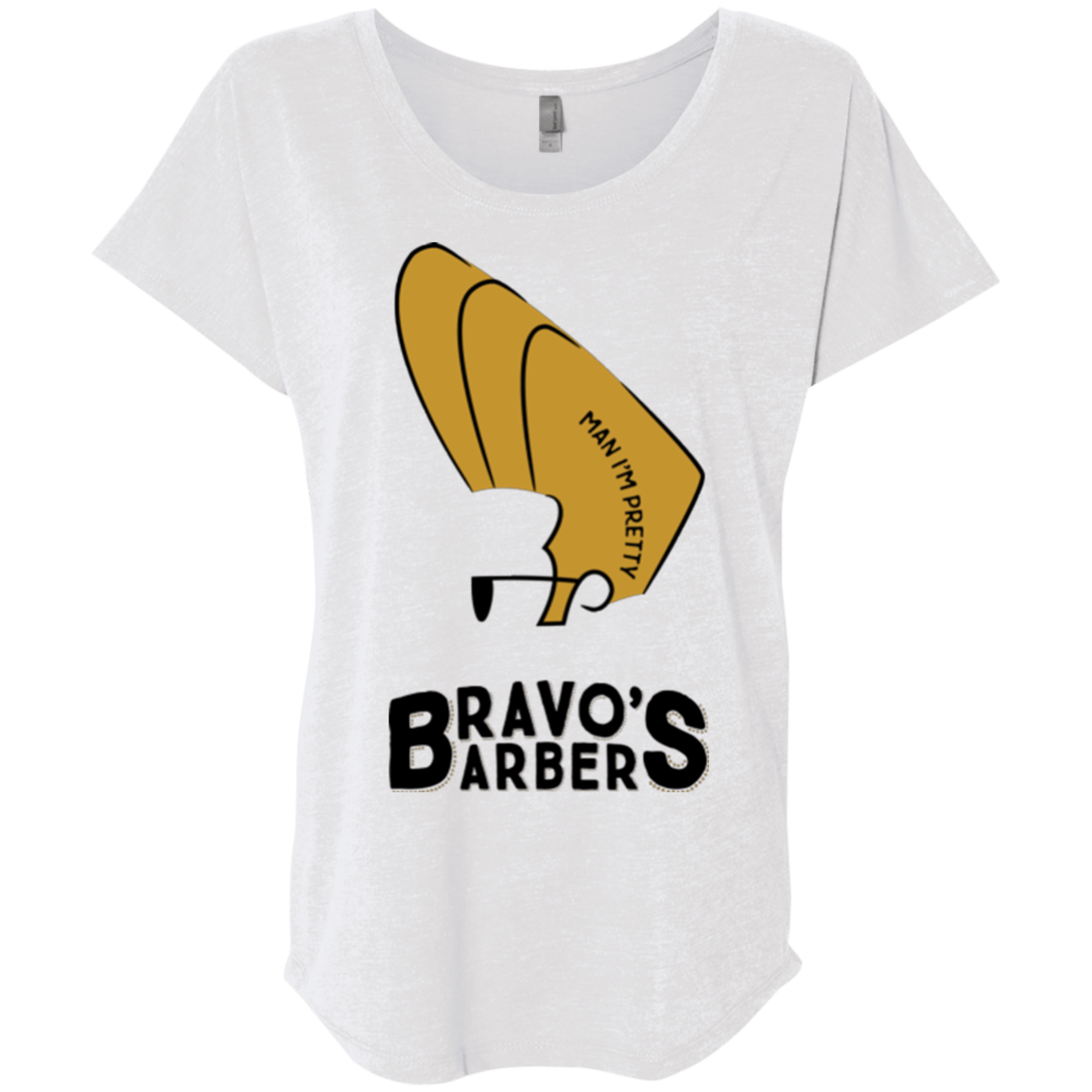 T-Shirts Heather White / X-Small Bravos Barbers Triblend Dolman Sleeve