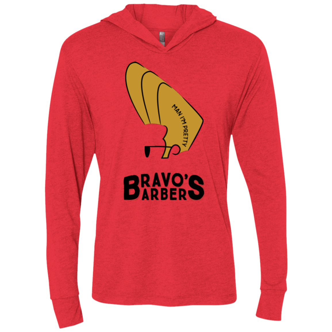 T-Shirts Vintage Red / X-Small Bravos Barbers Triblend Long Sleeve Hoodie Tee