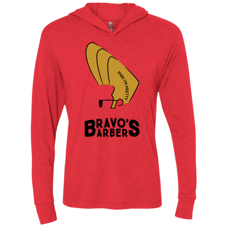 T-Shirts Vintage Red / X-Small Bravos Barbers Triblend Long Sleeve Hoodie Tee