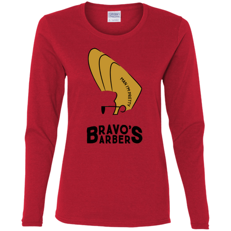 T-Shirts Red / S Bravos Barbers Women's Long Sleeve T-Shirt