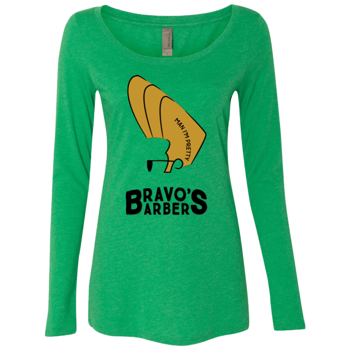 T-Shirts Envy / S Bravos Barbers Women's Triblend Long Sleeve Shirt