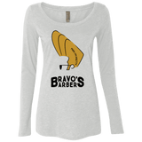 T-Shirts Heather White / S Bravos Barbers Women's Triblend Long Sleeve Shirt