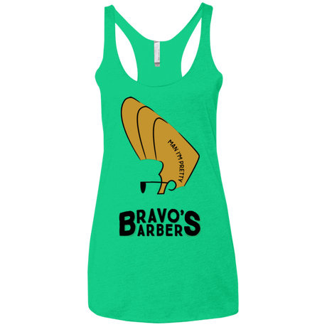 T-Shirts Envy / X-Small Bravos Barbers Women's Triblend Racerback Tank