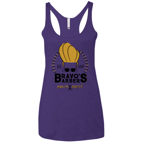 T-Shirts Purple / X-Small Bravos Barbers Women's Triblend Racerback Tank
