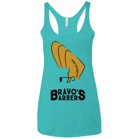 T-Shirts Tahiti Blue / X-Small Bravos Barbers Women's Triblend Racerback Tank