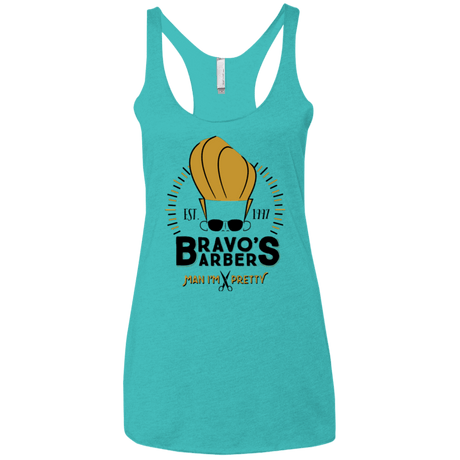 T-Shirts Tahiti Blue / X-Small Bravos Barbers Women's Triblend Racerback Tank