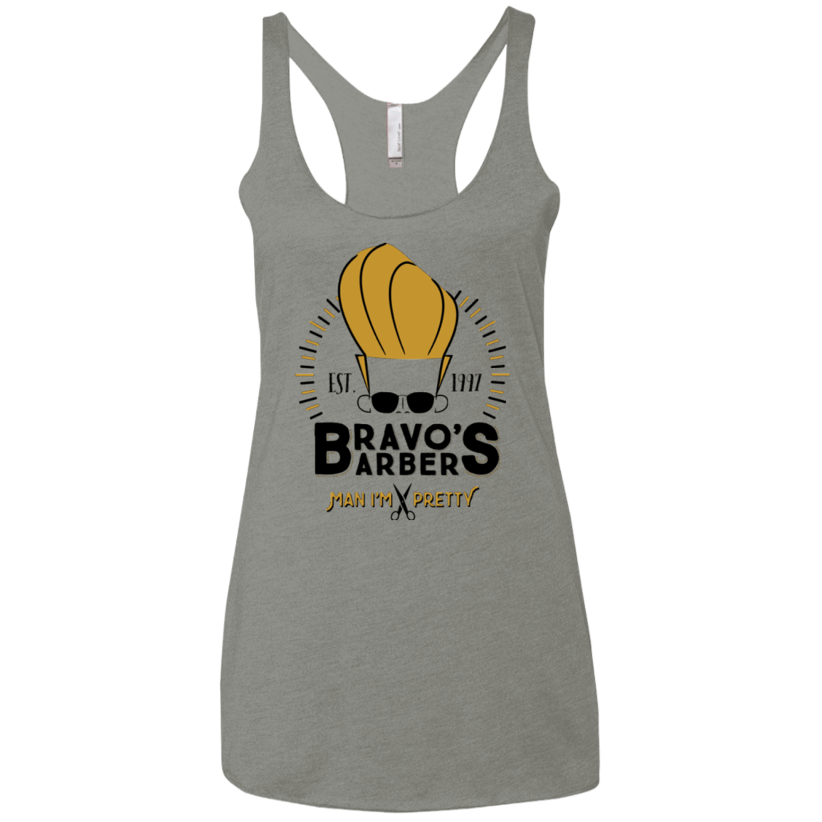 T-Shirts Venetian Grey / X-Small Bravos Barbers Women's Triblend Racerback Tank