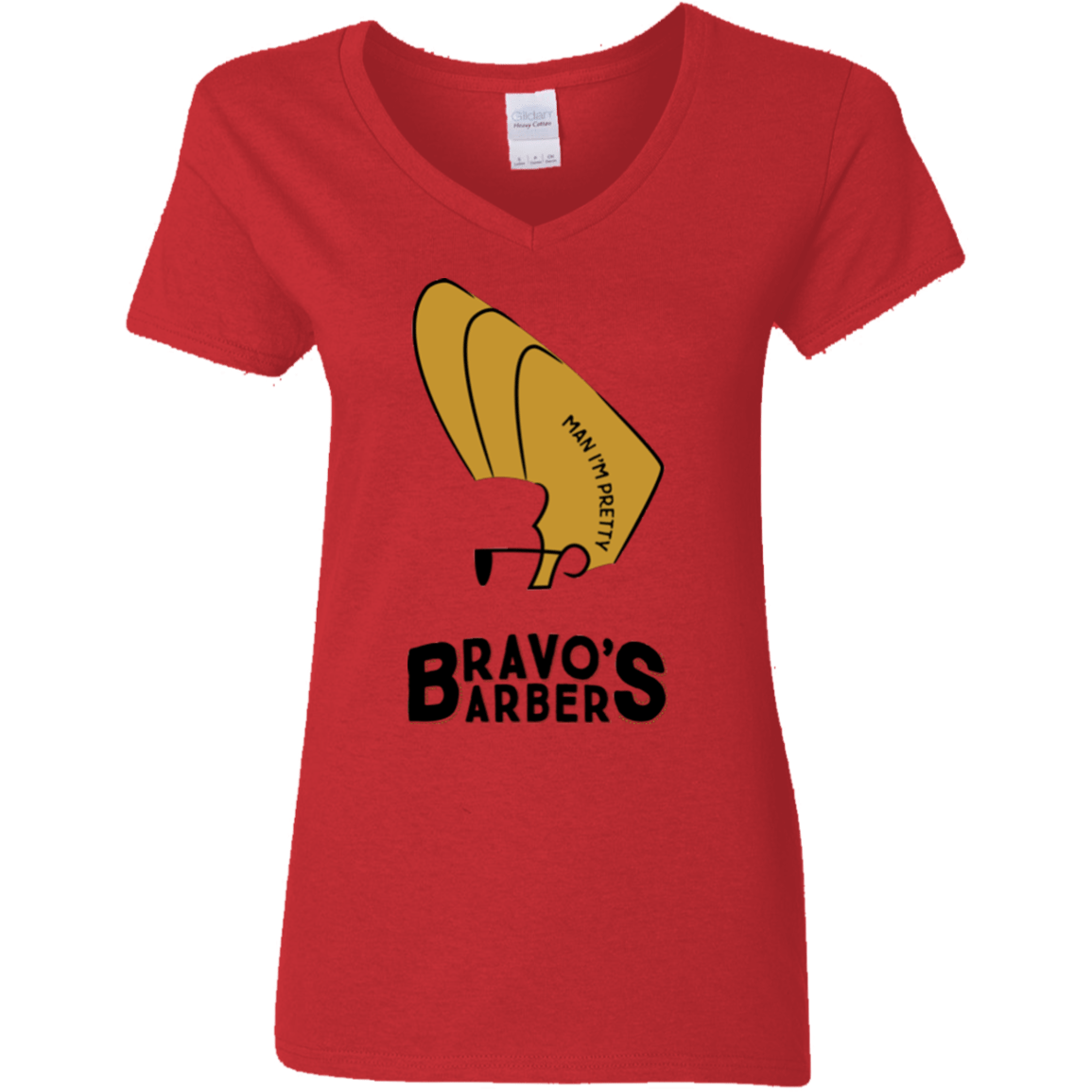 T-Shirts Red / S Bravos Barbers Women's V-Neck T-Shirt