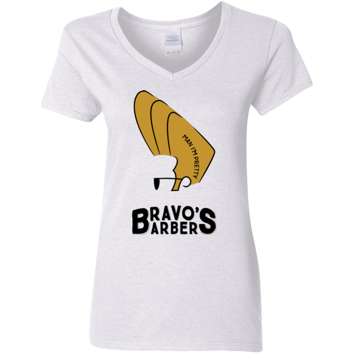 T-Shirts White / S Bravos Barbers Women's V-Neck T-Shirt