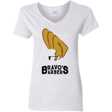 T-Shirts White / S Bravos Barbers Women's V-Neck T-Shirt