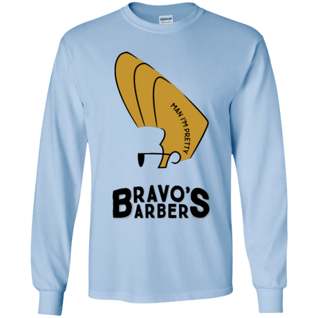 T-Shirts Light Blue / YS Bravos Barbers Youth Long Sleeve T-Shirt