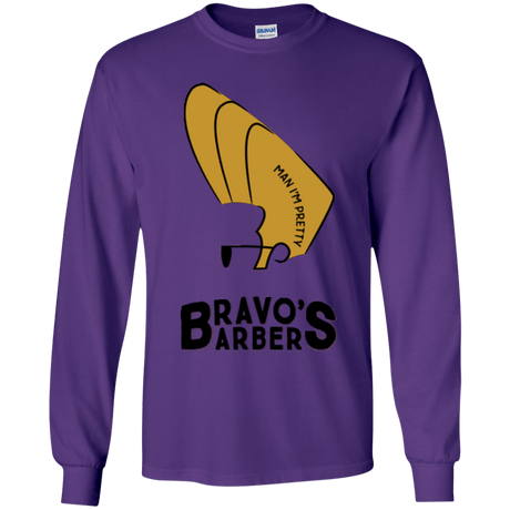 T-Shirts Purple / YS Bravos Barbers Youth Long Sleeve T-Shirt