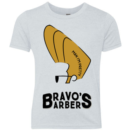 T-Shirts Heather White / YXS Bravos Barbers Youth Triblend T-Shirt
