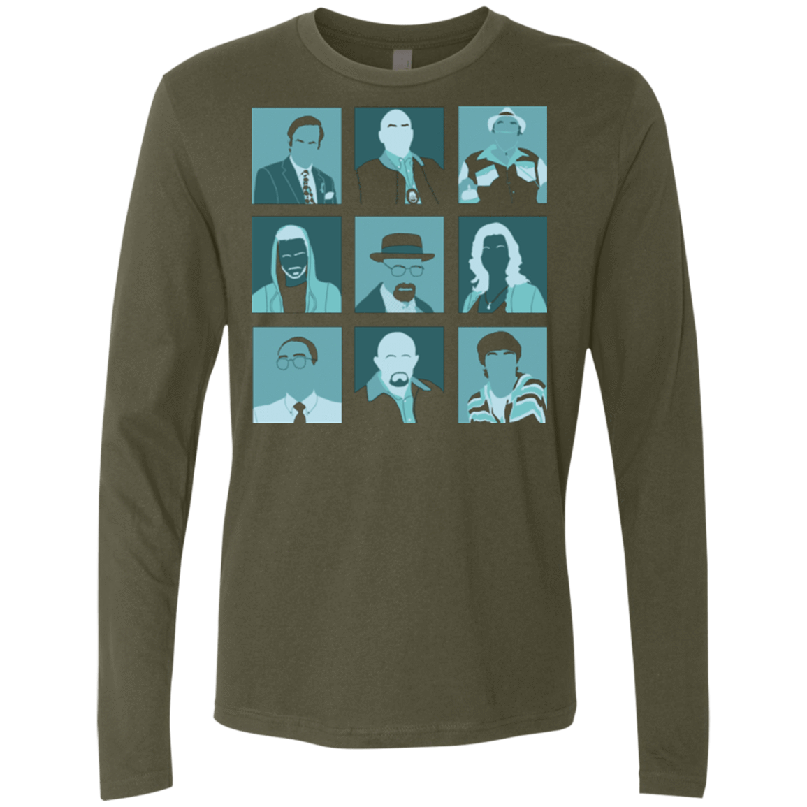 T-Shirts Military Green / Small Breaking Pop Men's Premium Long Sleeve