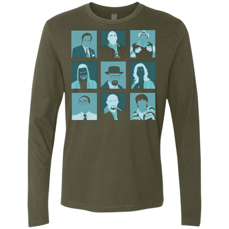 T-Shirts Military Green / Small Breaking Pop Men's Premium Long Sleeve