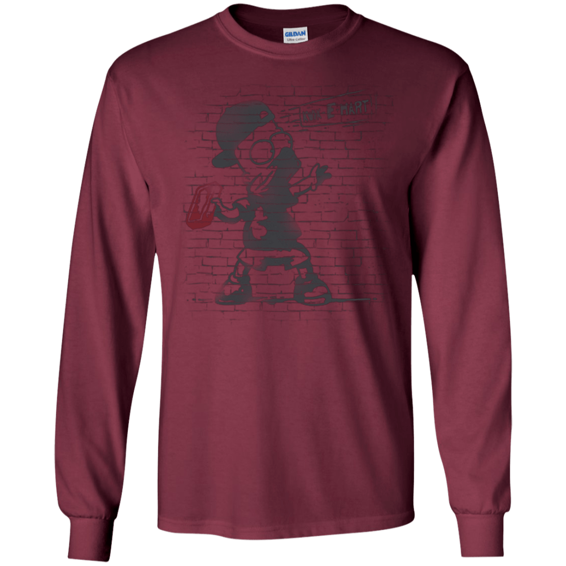 T-Shirts Maroon / S BRICK E MART Men's Long Sleeve T-Shirt