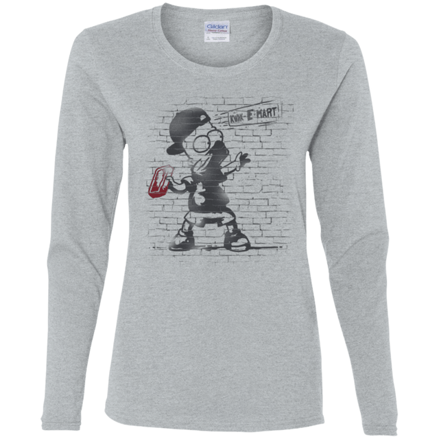 T-Shirts Sport Grey / S BRICK E MART Women's Long Sleeve T-Shirt