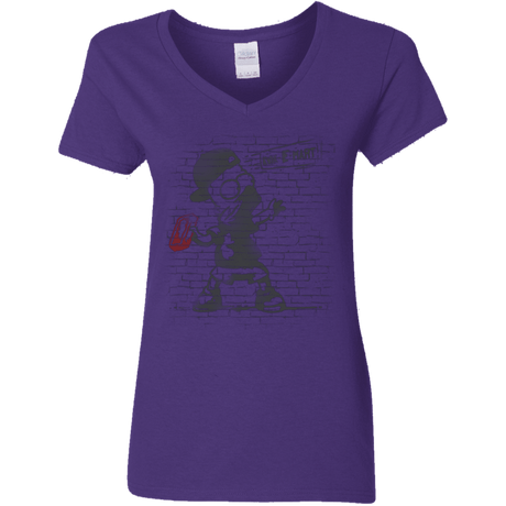 T-Shirts Purple / S BRICK E MART Women's V-Neck T-Shirt