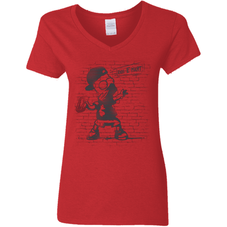 T-Shirts Red / S BRICK E MART Women's V-Neck T-Shirt