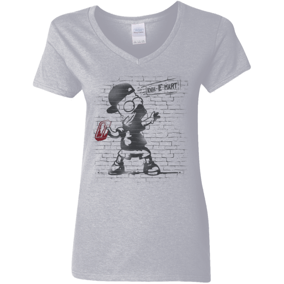 T-Shirts Sport Grey / S BRICK E MART Women's V-Neck T-Shirt