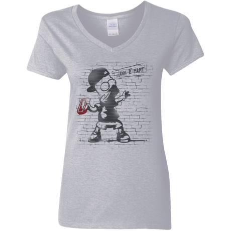 T-Shirts Sport Grey / S BRICK E MART Women's V-Neck T-Shirt