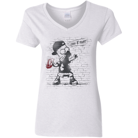 T-Shirts White / S BRICK E MART Women's V-Neck T-Shirt