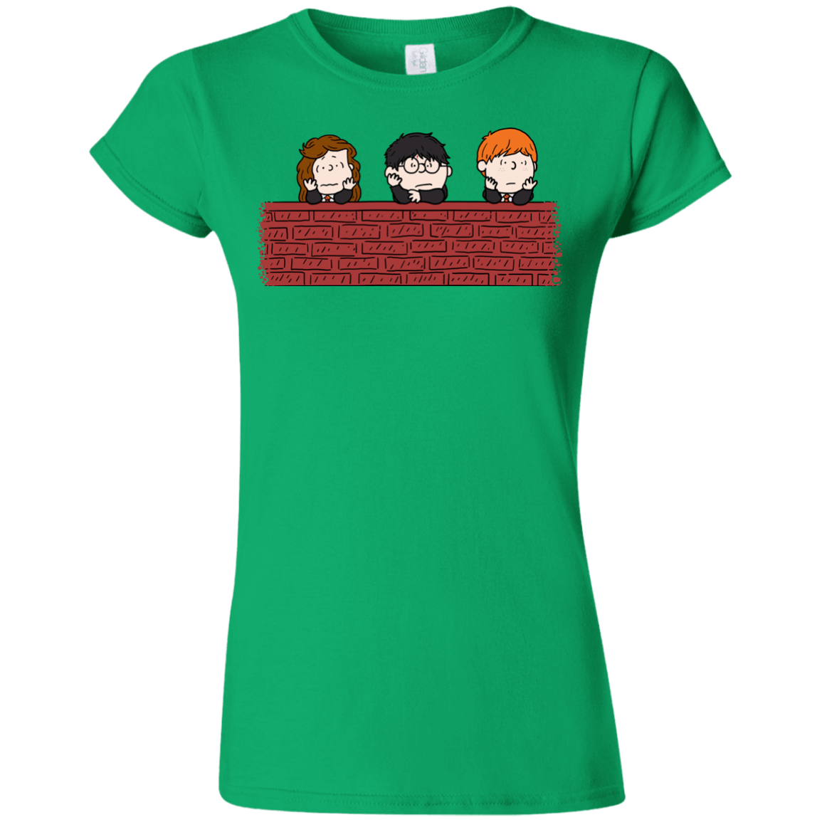 T-Shirts Irish Green / S Brick Wall Junior Slimmer-Fit T-Shirt