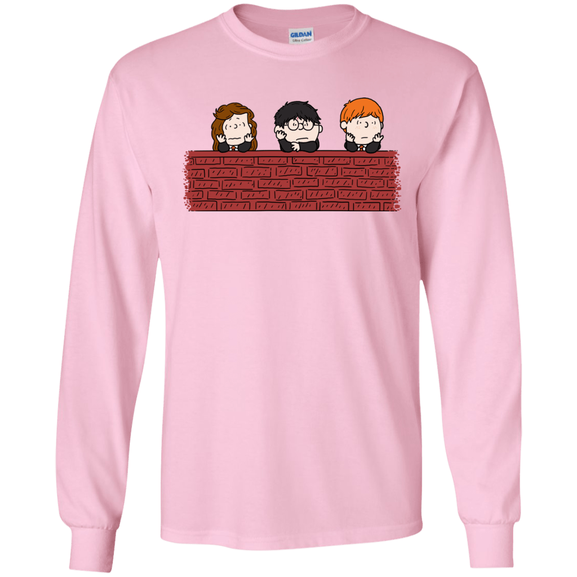 T-Shirts Light Pink / S Brick Wall Men's Long Sleeve T-Shirt