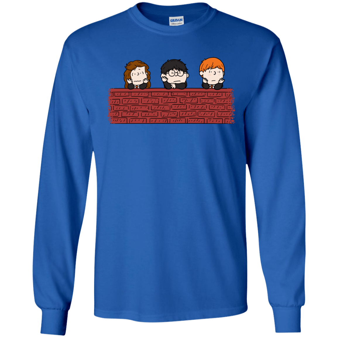 T-Shirts Royal / S Brick Wall Men's Long Sleeve T-Shirt