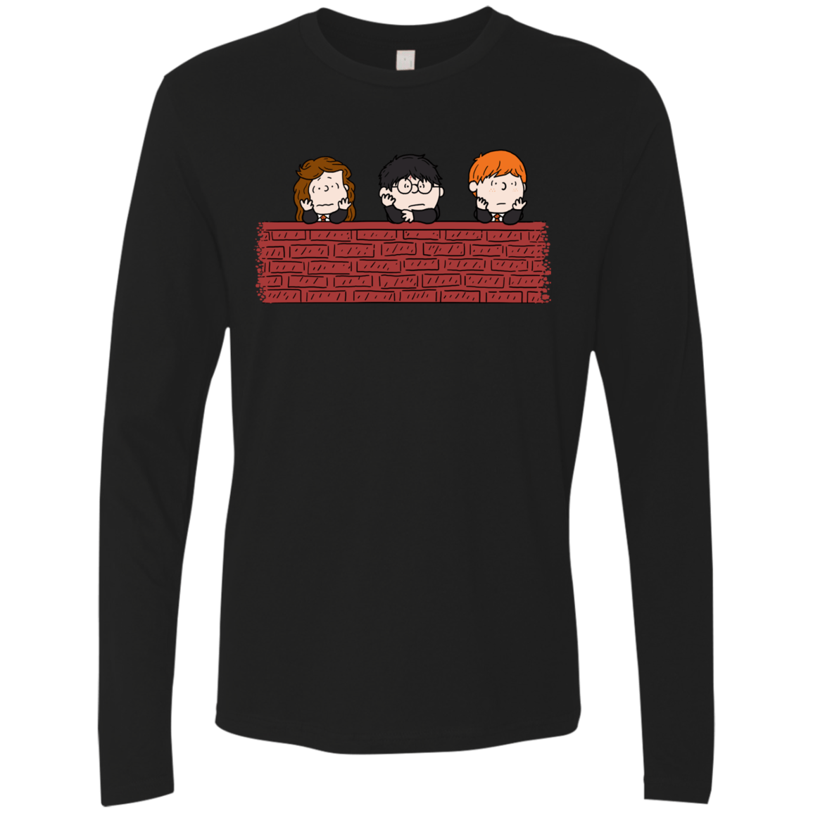 T-Shirts Black / S Brick Wall Men's Premium Long Sleeve