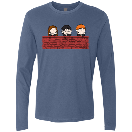 T-Shirts Indigo / S Brick Wall Men's Premium Long Sleeve