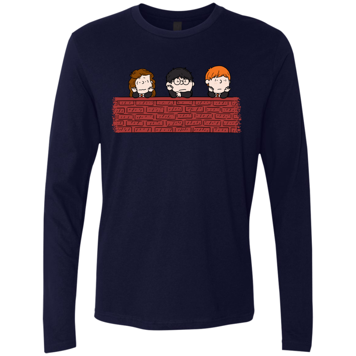 T-Shirts Midnight Navy / S Brick Wall Men's Premium Long Sleeve