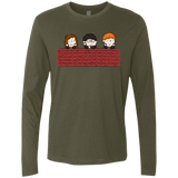 T-Shirts Military Green / S Brick Wall Men's Premium Long Sleeve