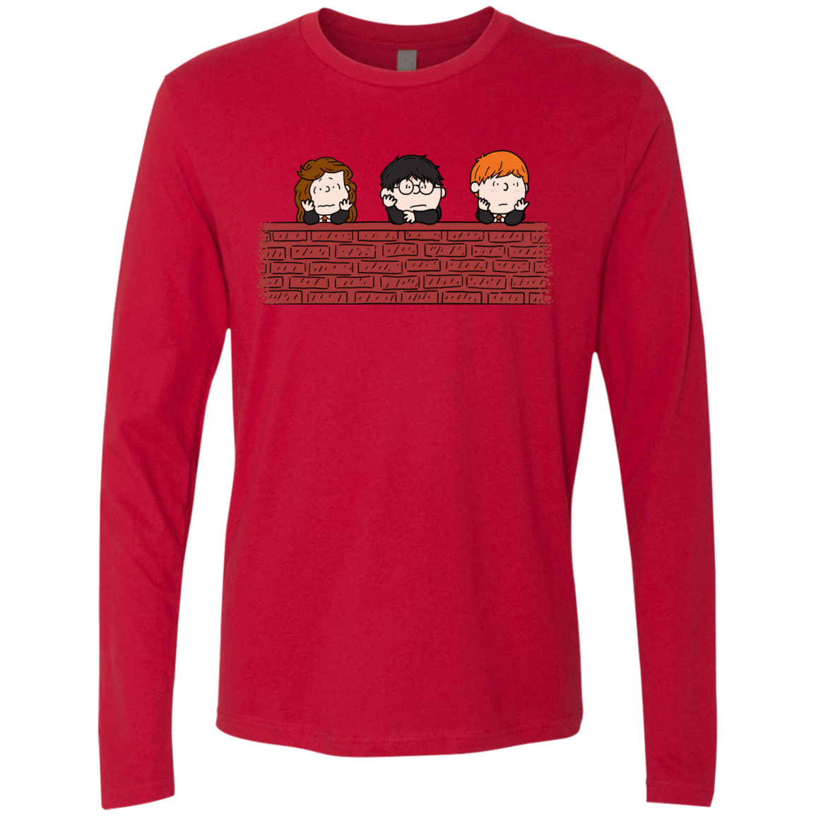 T-Shirts Red / S Brick Wall Men's Premium Long Sleeve