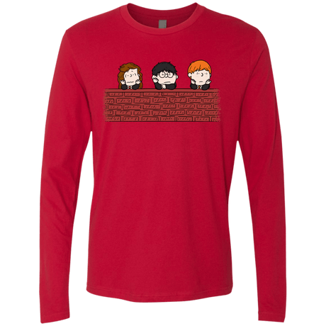T-Shirts Red / S Brick Wall Men's Premium Long Sleeve
