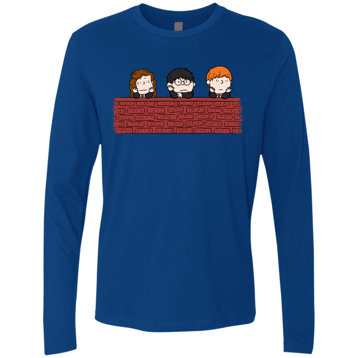 T-Shirts Royal / S Brick Wall Men's Premium Long Sleeve